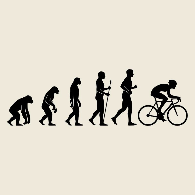 Road Cyclist Evolution T-Shirt Sticker Throw Pillow
