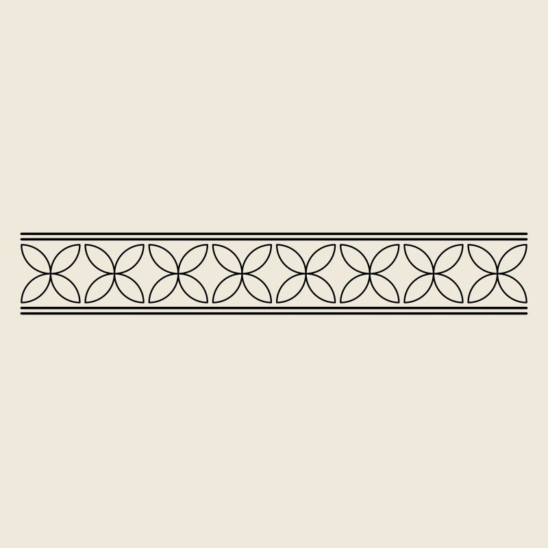 Bandornament mit abstrakten Blüten