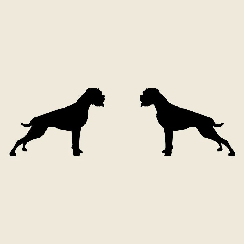 Boxer chiens contre 1f