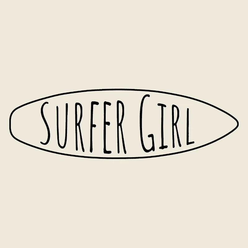 Surfer Girl – Design de style de vie de planche de surf