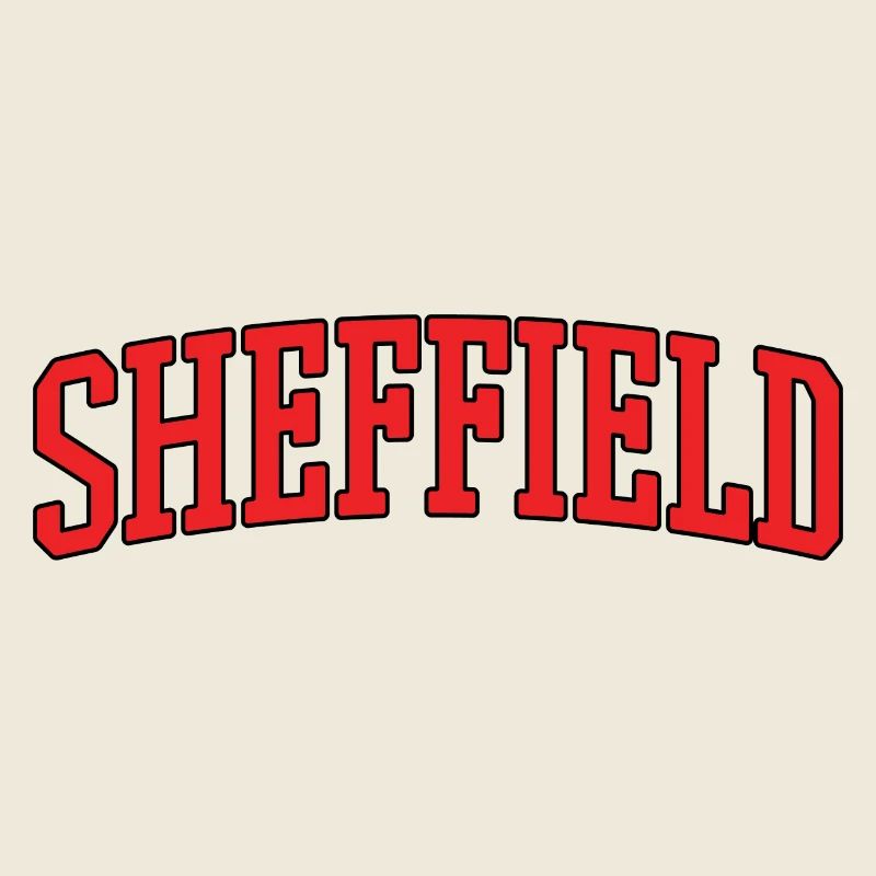 Sheffield Lettering Red on Black