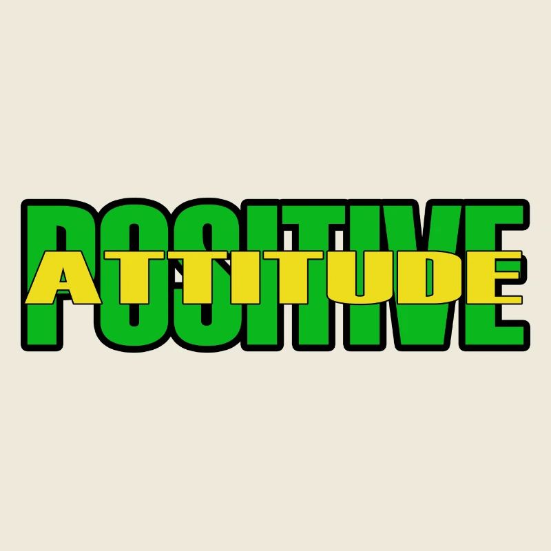 POSITIVE EINSTELLUNG - Grüner/gelber Text