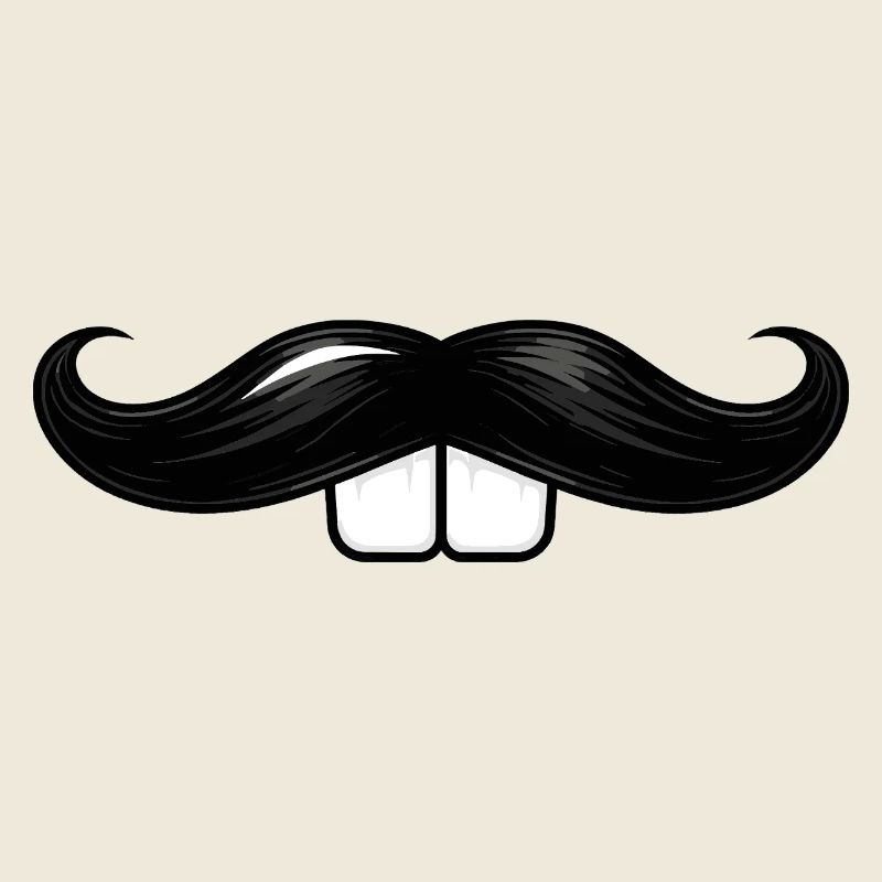 Moustache avec des dents de lapin