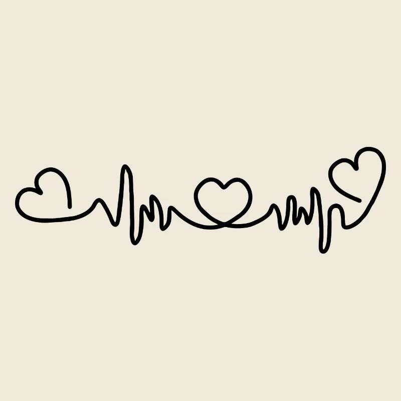 Herzfrequenz mit drei Herzen