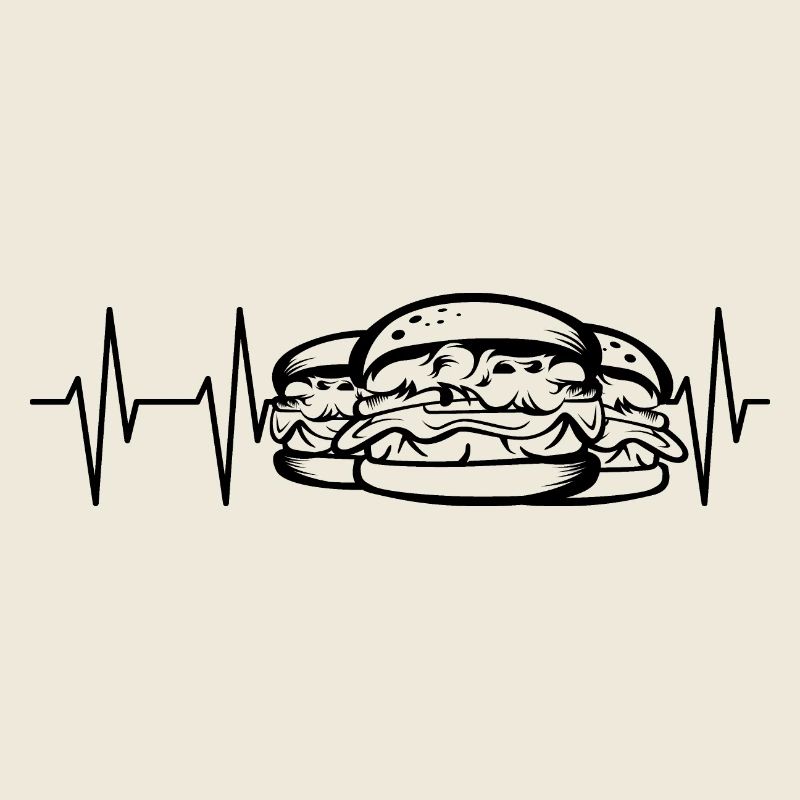 Burger Heartbeat Icône de symbole Smashburger Pulse