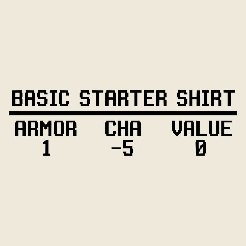 Funny RPG Basic Starter Shirt Stat Block Video