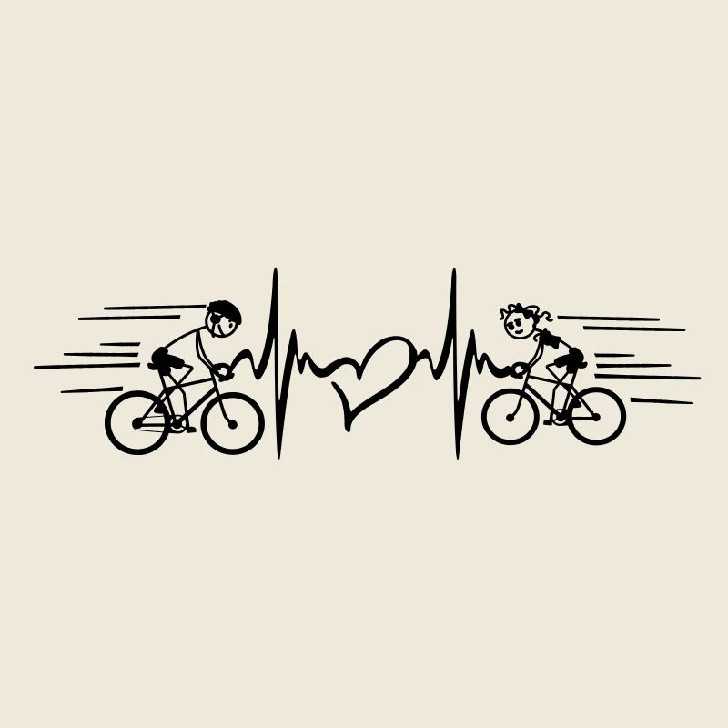 Deux cyclistes avec le rythme cardiaque