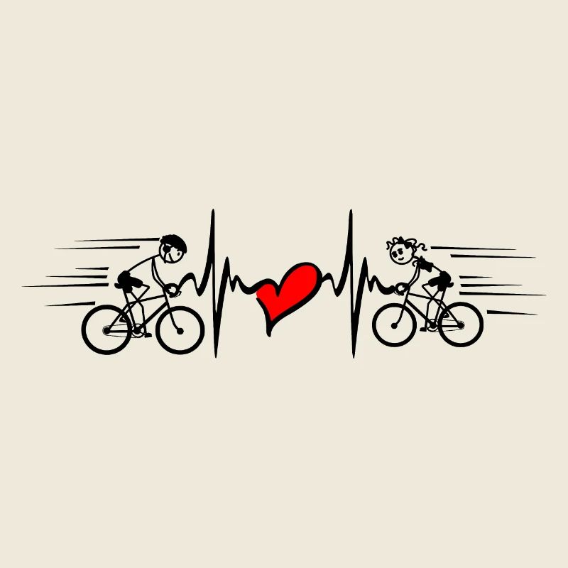 Deux cyclistes avec le rythme cardiaque