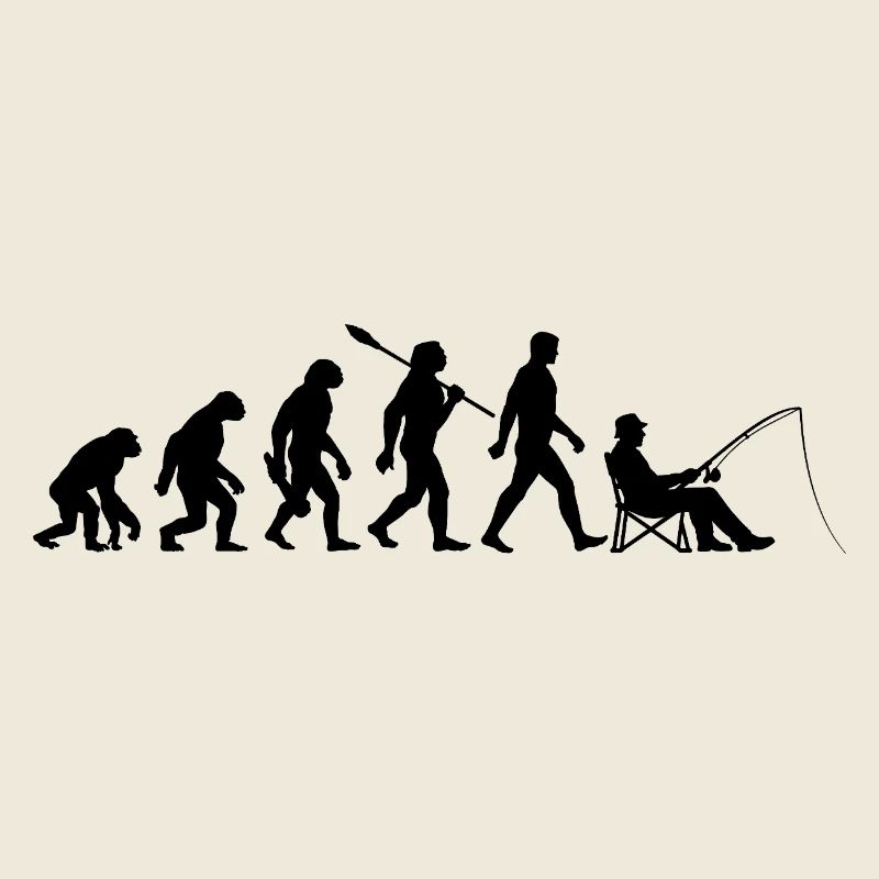 Evolution - angeln, Angler Geschenk
