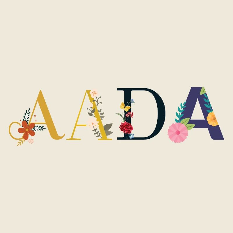 Nom AADA décoré de fleurs