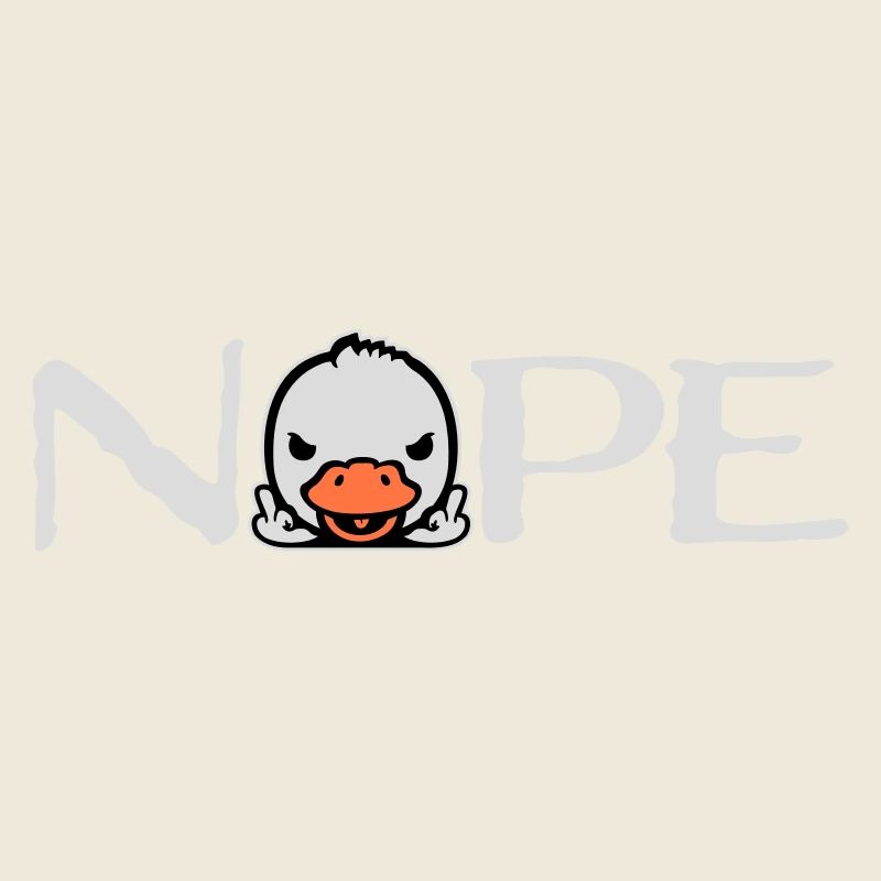 Gans Nope Mittelfinger Böse Beleidigung Ente Frech