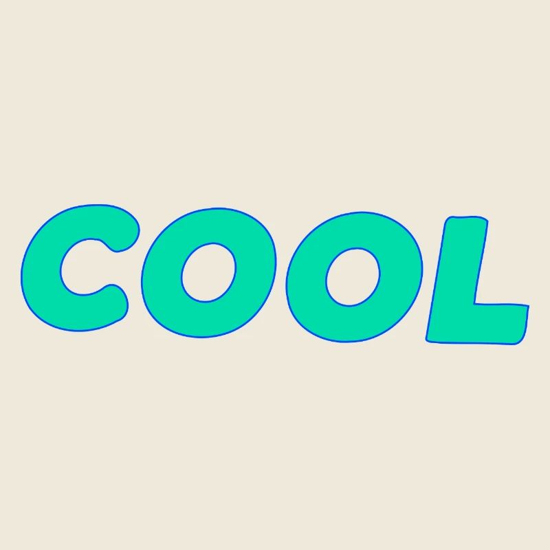 Lettrage Cyan Rétro Cool