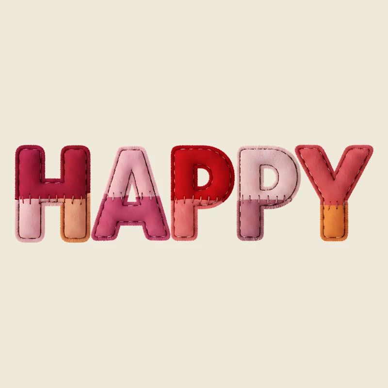 Happy Fabric Look Typography Trend