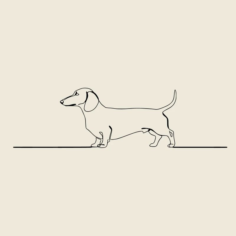Teckel Dackel One Line Art