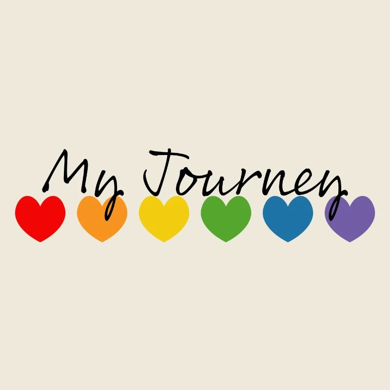 Regenbogenherzchen my journey schwarz