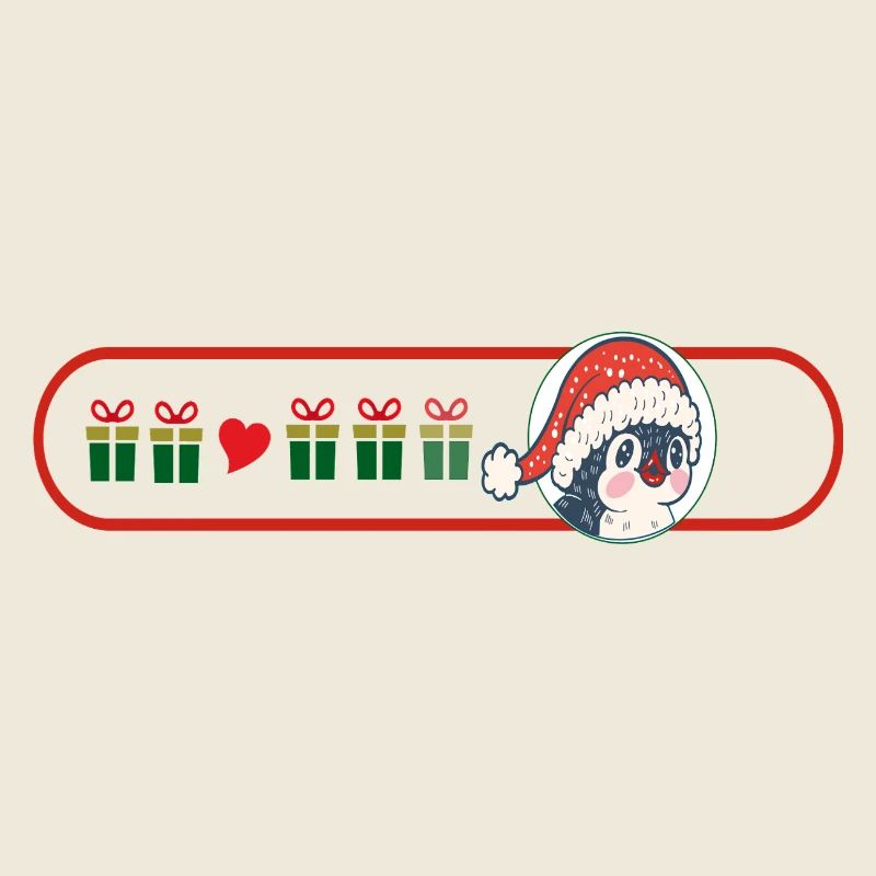 Weihnachtspinguin mit Geschenken