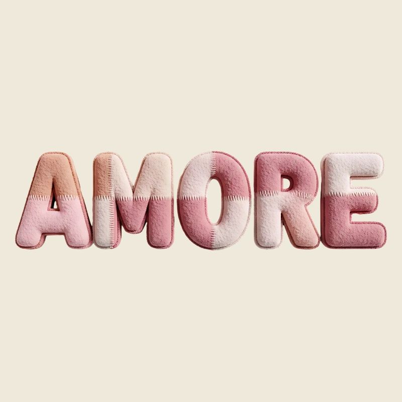 Patchwork de design de police romantique Amore