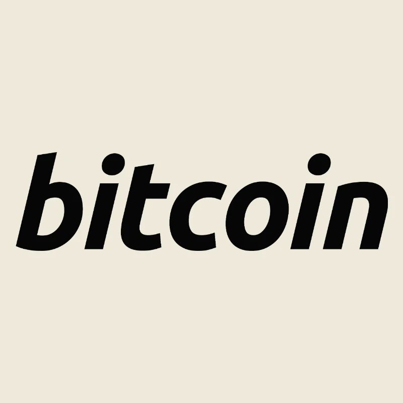 Bitcoin Wortkunst FinTech Typo Design