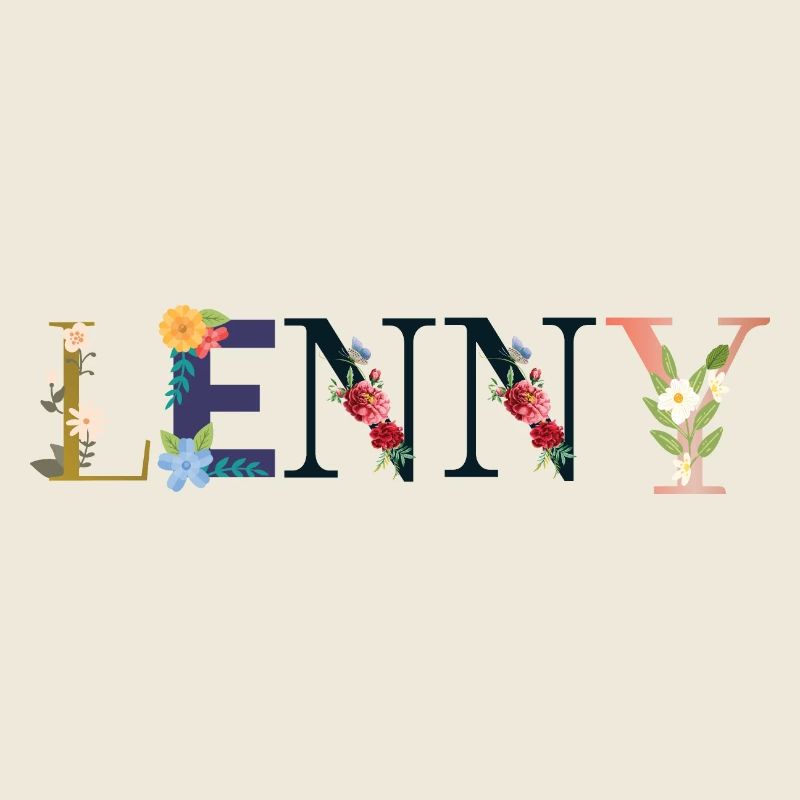LENNY Name mit Blumen geschmückt