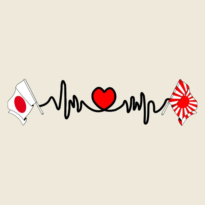 Fréquence cardiaque avec le Japon et le soleil levant