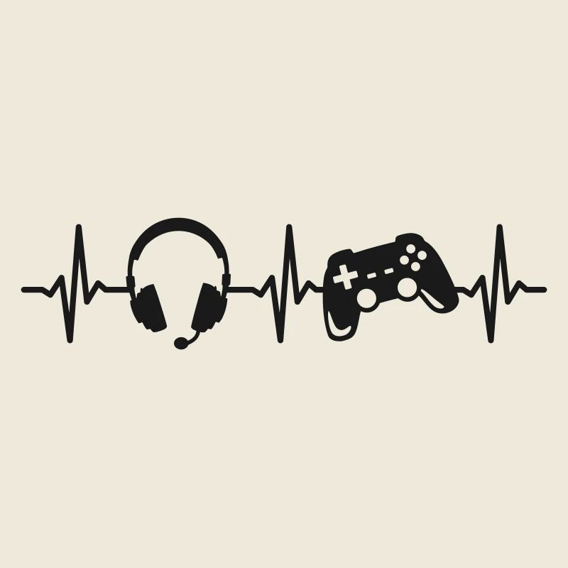 Gamer Herzschlag Gaming Controller Gamepad Headset
