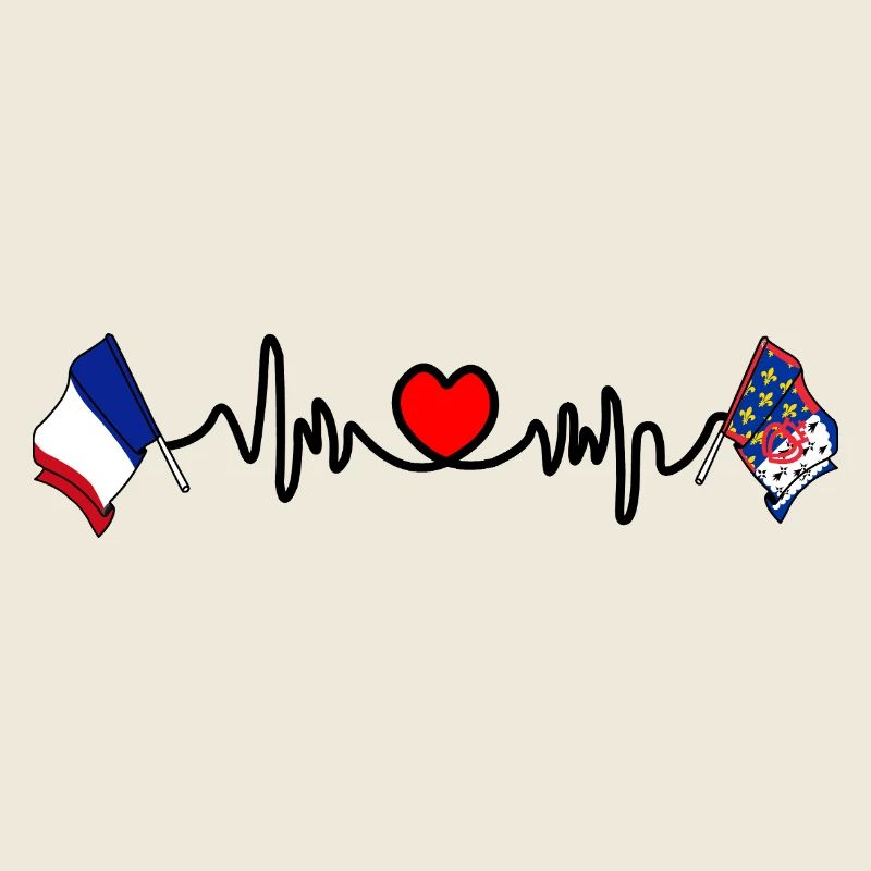 Flags left/right + heartbeat with heart