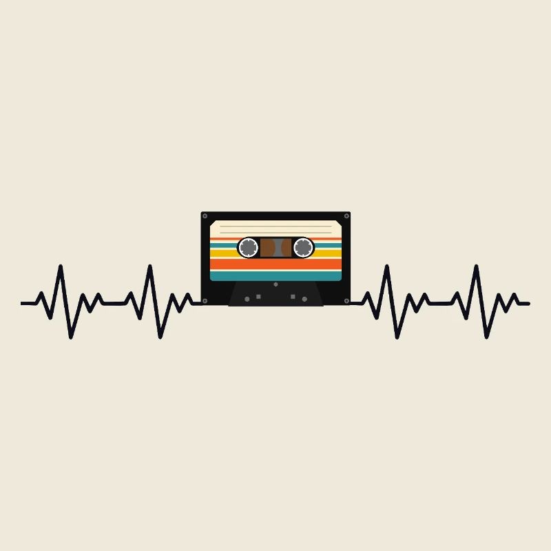 Kassette Retro EKG Herzschlag
