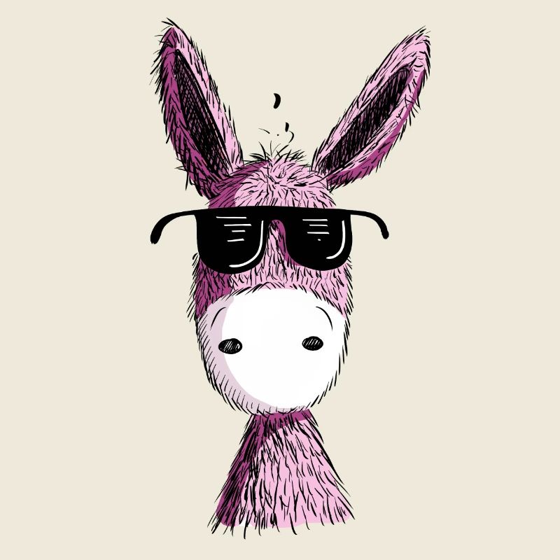 Cooler Pinker Esel mit Sonnenbrille I Muli I Fun