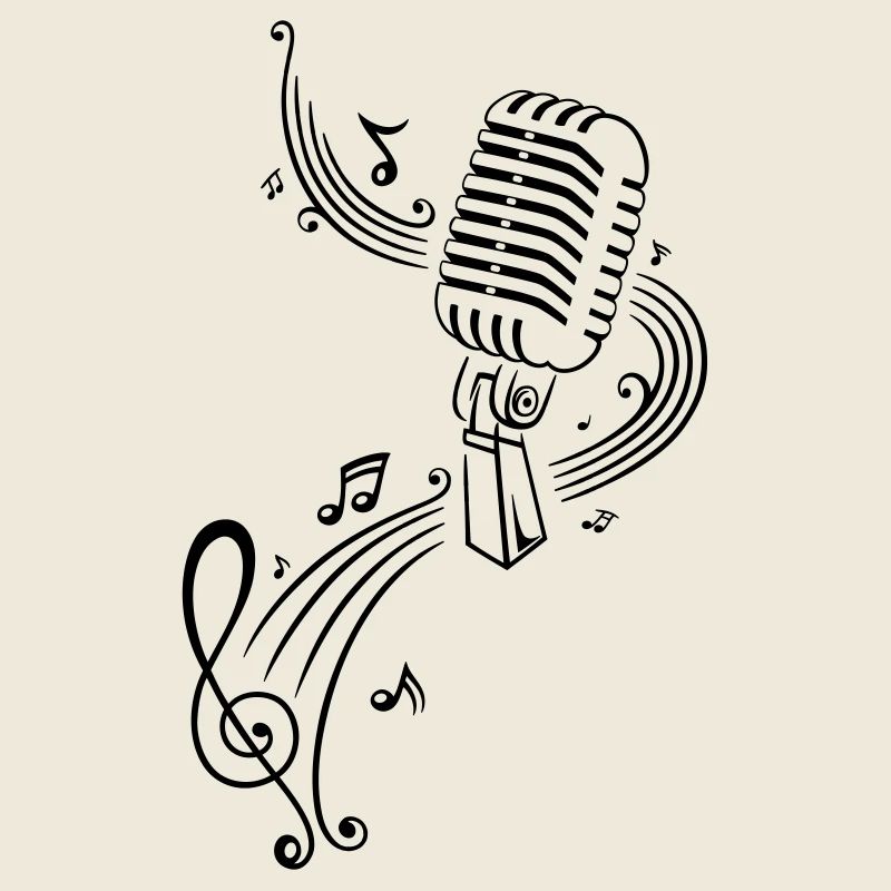 Musik, Notenschlüssel, Mikrophon