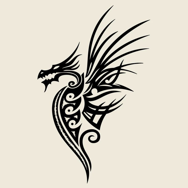 Great fantasy dragon with wings.