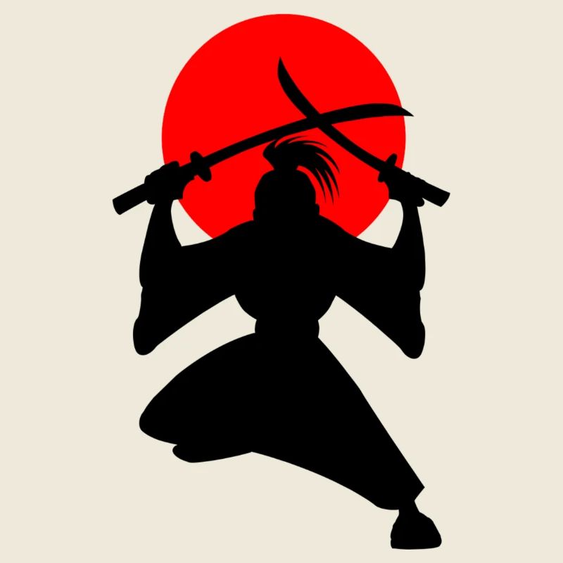 Épéiste japonais deux épées Soleil japonais