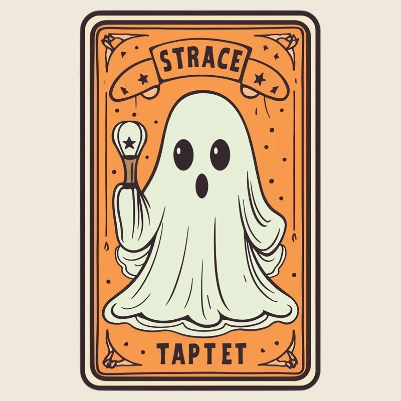 Tarot Card Ghost with Stick