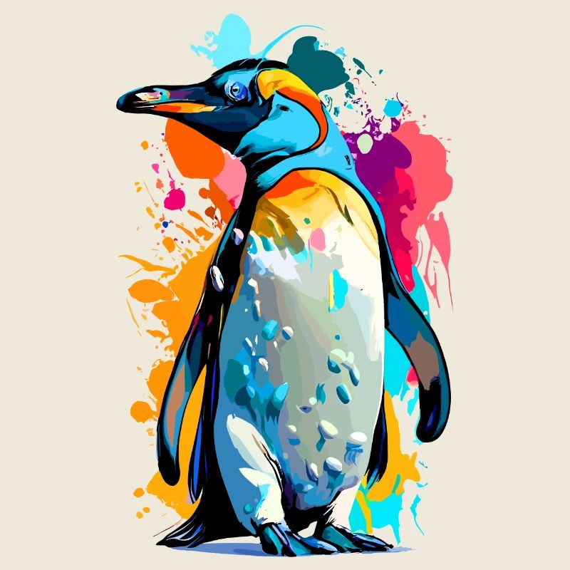 Manchot royal - Pingouin empereur coloré oiseau