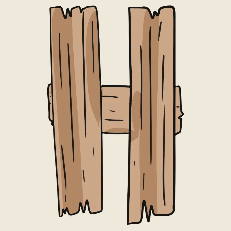 Buchstabe H Holz Holzbuchstabe