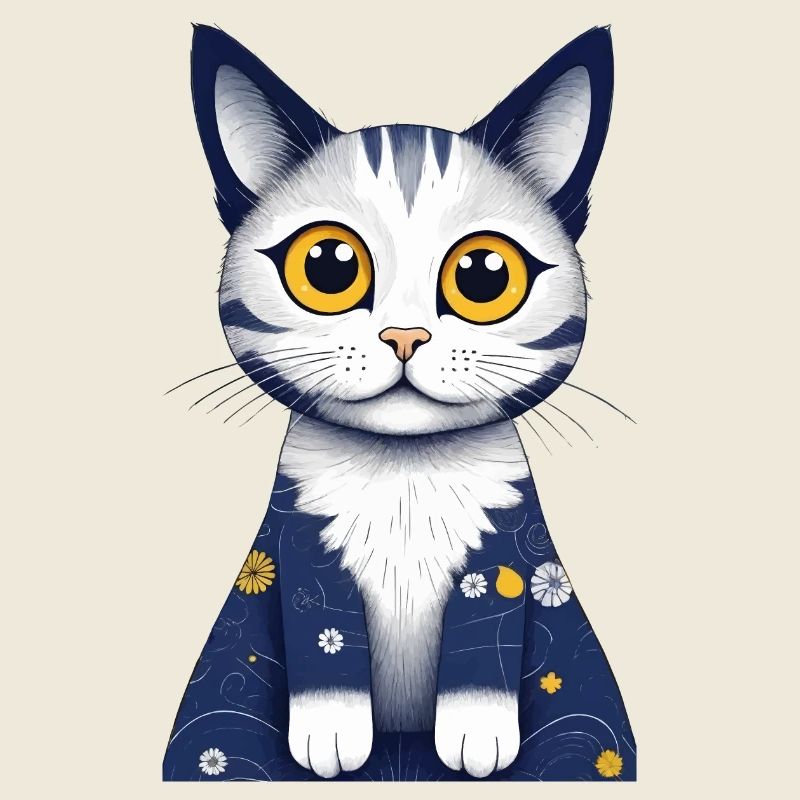 Chat mignon avec de grand yeux, amour des chats