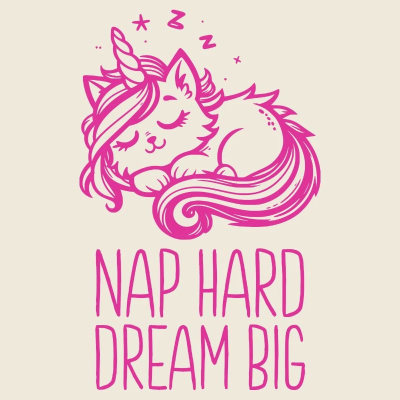 Nap Hard Dream Big Sleeping Unicorn Cat