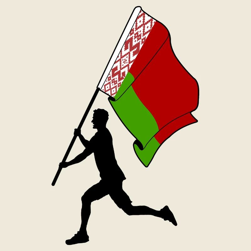 Flag Belarus man running