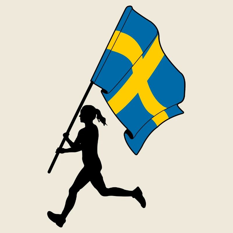 Drapeau Suède femme courant
