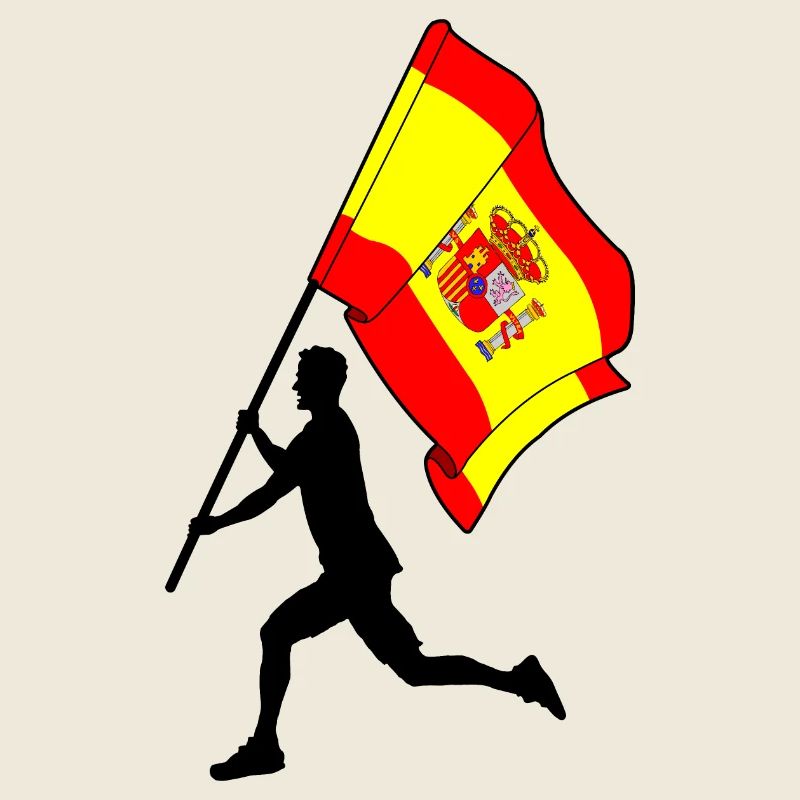Flagge Spanien Mann läuft