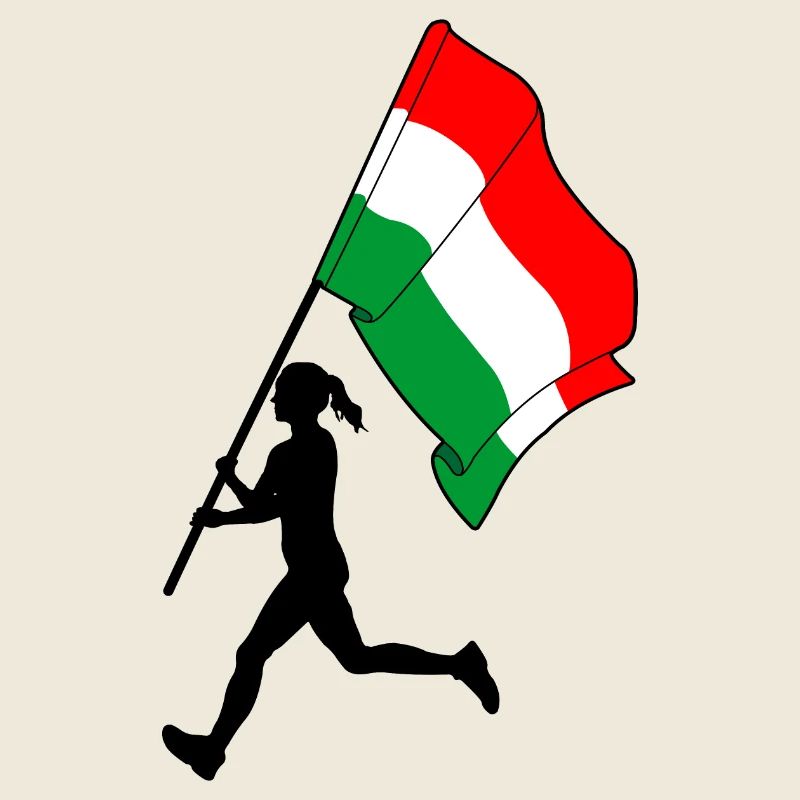 Flagge Ungarn Frau läuft