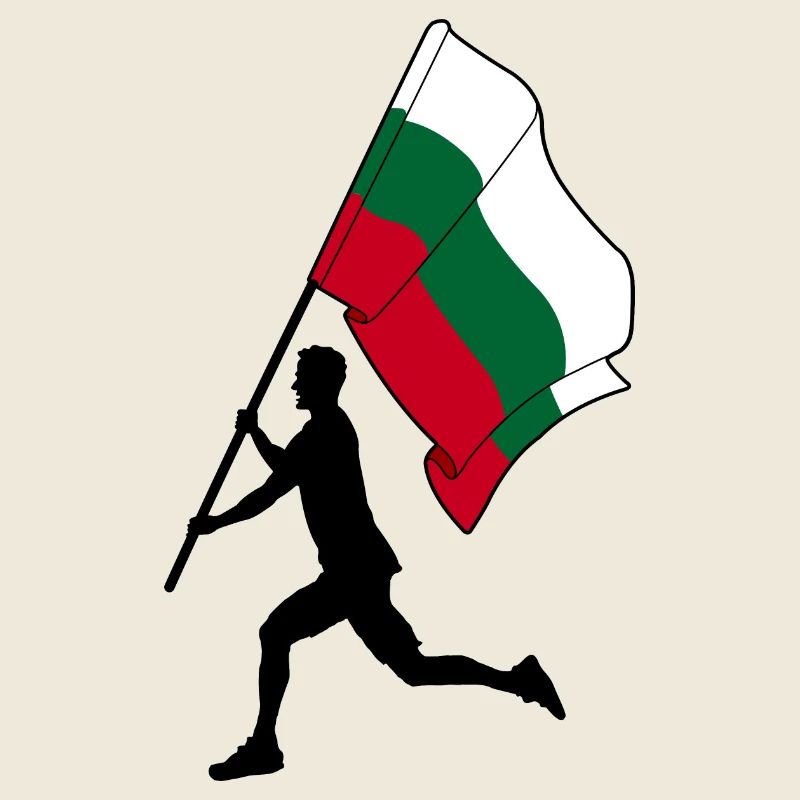 Flag Bulgaria man running