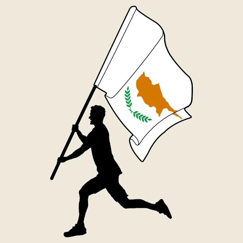Zypern Flagge Mann läuft