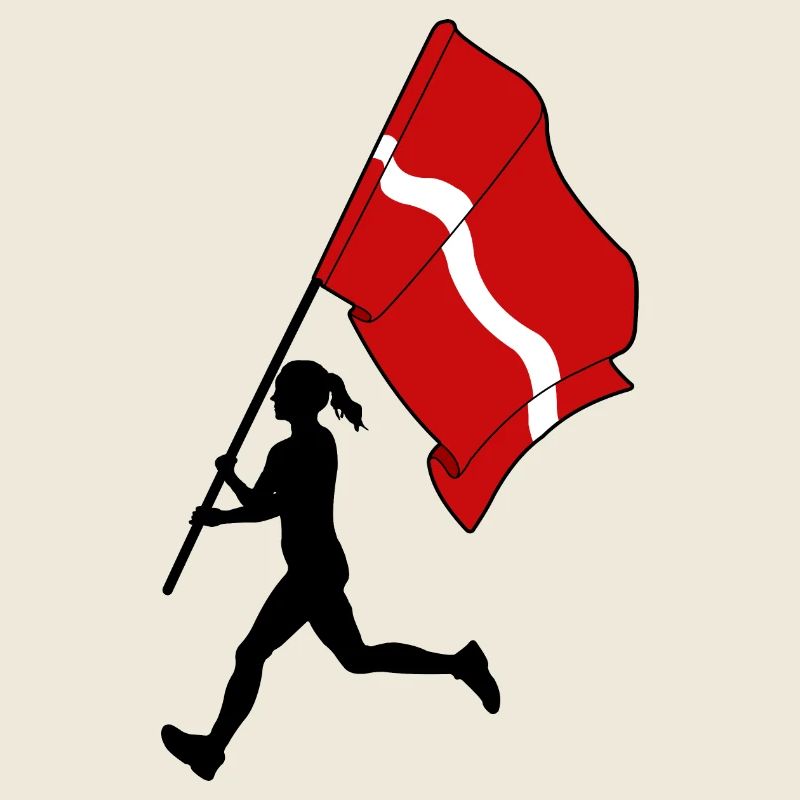 Drapeau Lettonie femme course
