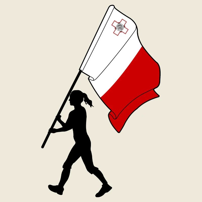 Flagge Malta Frau zu Fuß
