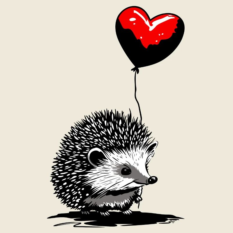 Hérisson avec ballon coeur - Heartful Creatures