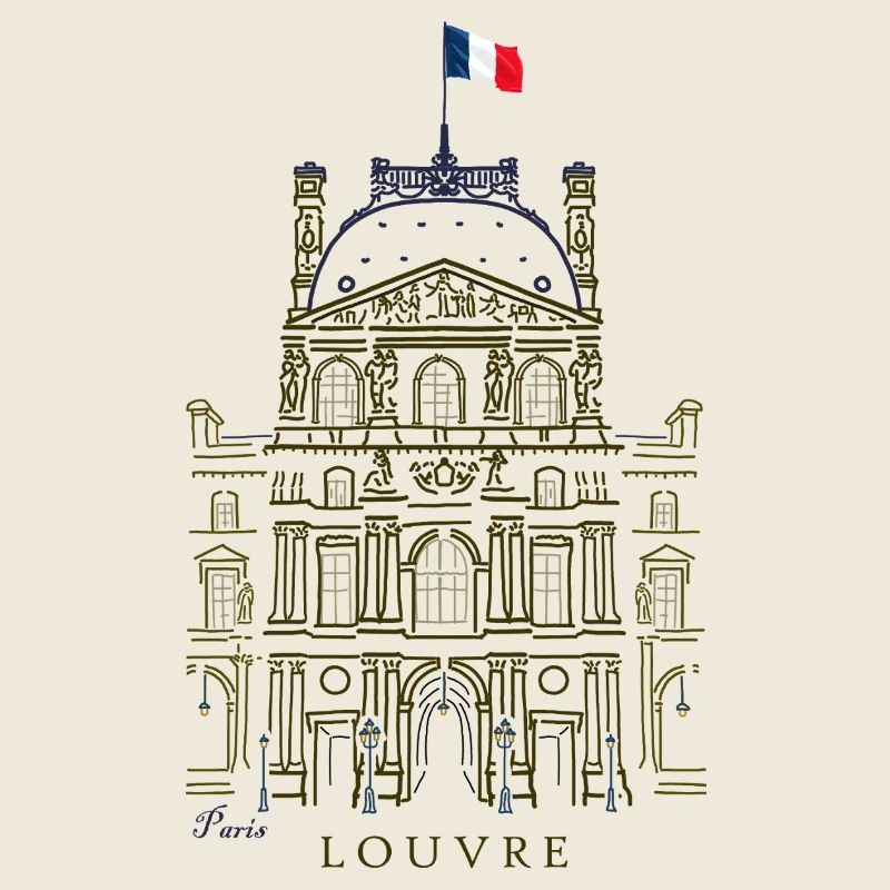 Louvre Paris, Façade du Palais-Musée, France