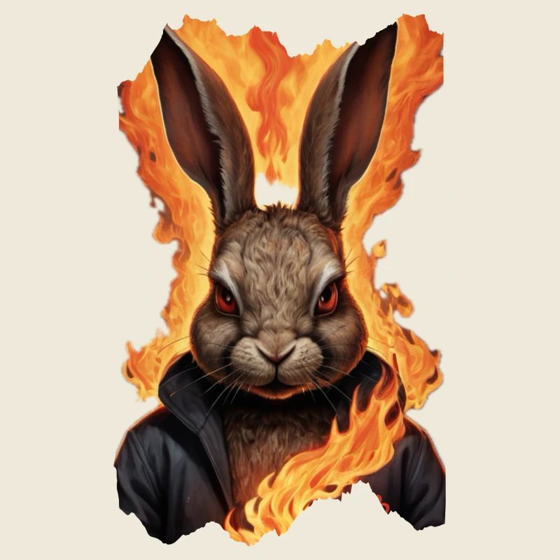 Lapin mystique en flammes