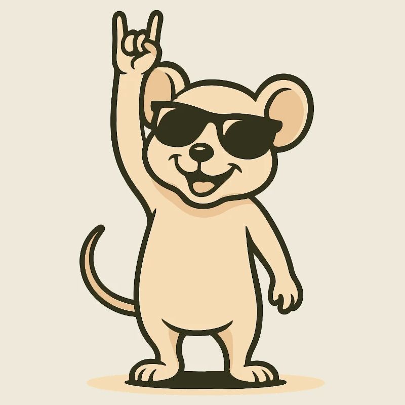 Bébé souris à bascule avec lunettes de soleil
