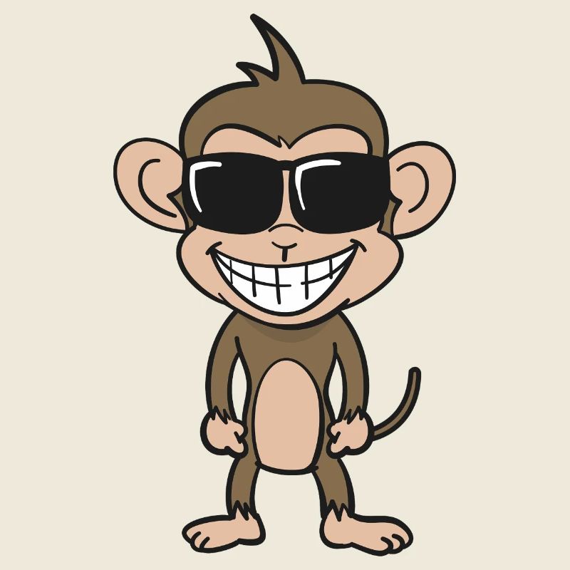 Cooler Affe mit Sonnenbrille