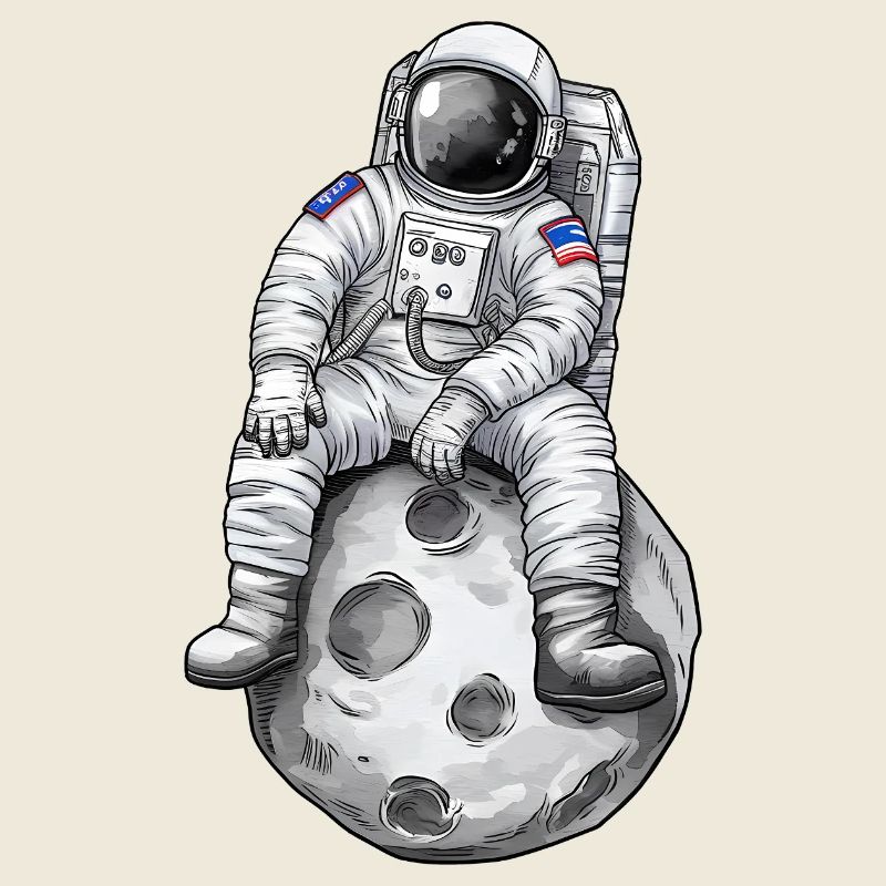 Astronaut Relaxing on Moon
